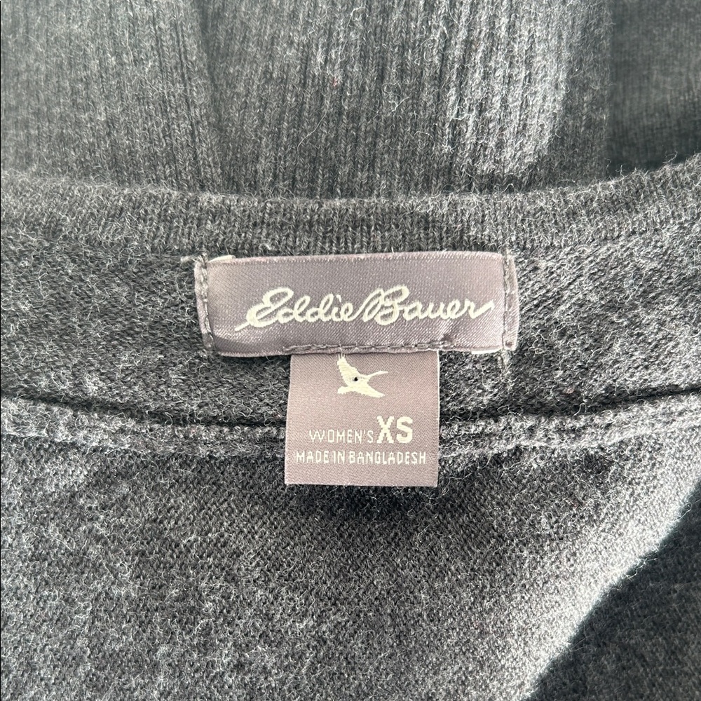 Eddie Bauer Charcoal V-Neck Sweater - Picture 3 of 5